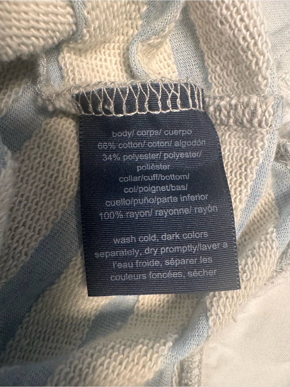 Tommy Hilfiger Light Blue & Cream Striped Layered-Effect Sweater Top - Picture 6 of 7